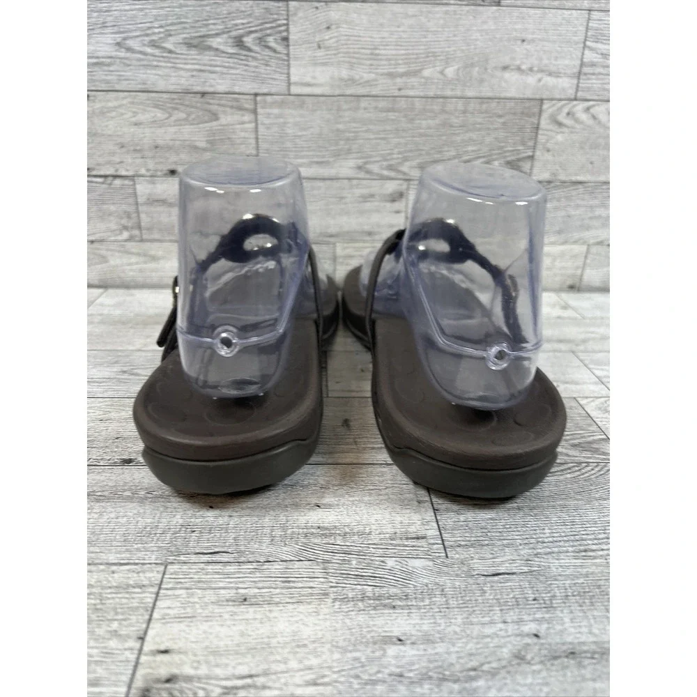 Orthaheel Vionic‎ Women's Yolanda Thong Sandals Size 8 Brown Medallion Buckle_7